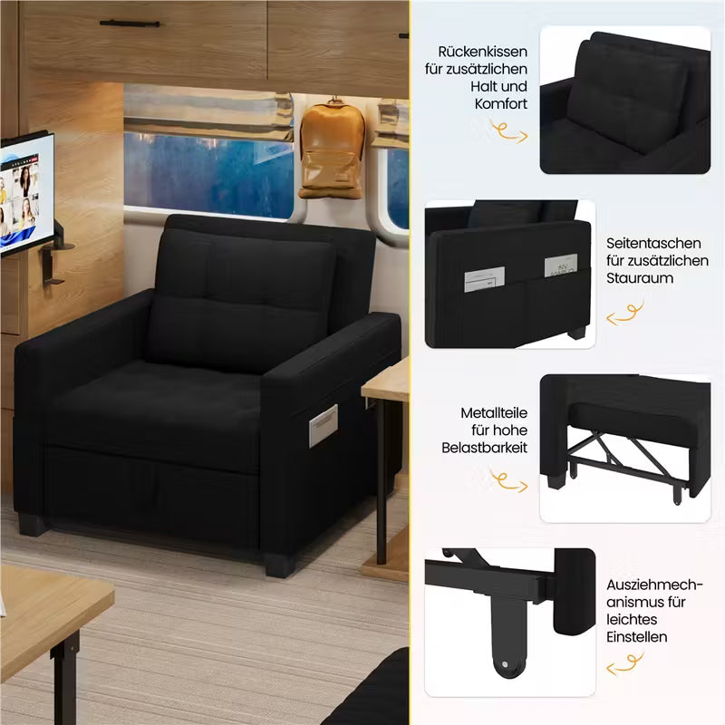 Costoffs Sofá Cama Plegable 2 en 1 con Sillón Extensible